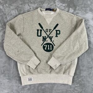 Polo Ralph Lauren Sweatshirt Mens Small Gray U Of P N.Y. 711 Graphic Crewneck